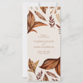 Einfaches Hochzeitsprogramm für Rustikale Terracot (Vorderseite)