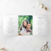 Einfaches Hochzeitsprogramm für rustikale Vegetati Dreifach-gefaltete Programmkarte (Innenseite)