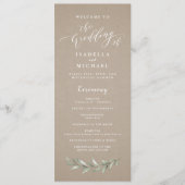 Einfaches Hochzeitsprogramm für rustikale Vegetati Programm (Vorderseite)