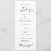 Einfaches Hochzeitsprogramm für rustikale Vegetati Programm (Vorderseite)