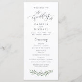 Einfaches Hochzeitsprogramm für rustikale Vegetati Programm (Vorderseite)