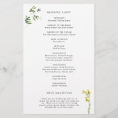 Einfaches Hochzeitsprogramm für rustikale Wildblum (Rückseite)