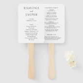 Einfaches Hochzeitsprogramm für Schwarz und Weiß Fächer (Vorne und Hinten)