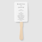 Einfaches Hochzeitsprogramm für Schwarz und Weiß Fächer (Vorderseite)