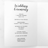 Einfaches Hochzeitsprogramm für Schwarz-Weiß-Kalli Dreifach-gefaltete Programmkarte (Innen Erste Seite)