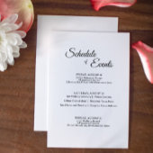 Einfaches Hochzeitsprogramm für Schwarz-weiße Kall Begleitkarte