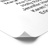 Einfaches Hochzeitsprogramm für Schwarze Kalligraf Poster (Ecke)