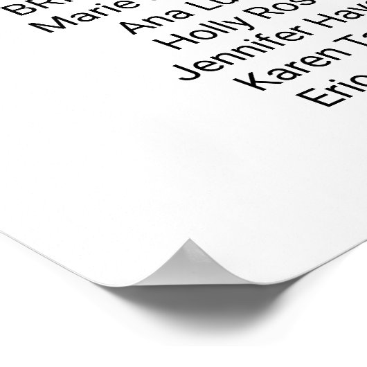 Einfaches Hochzeitsprogramm für Schwarze Kalligraf Poster (Ecke)