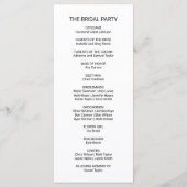 Einfaches Hochzeitsprogramm für Schwarze Kalligraf Programm (Rückseite)