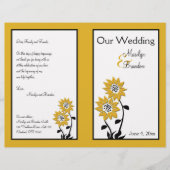 Einfaches Hochzeitsprogramm für Sonnenblumen (Vorderseite)