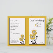 Einfaches Hochzeitsprogramm für Sonnenblumen (Stehend Vorderseite)