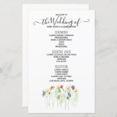 Einfaches Hochzeitsprogramm für Wildblumen (Vorne/Hinten)