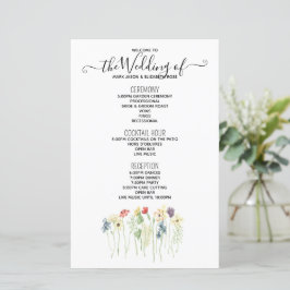 Einfaches Hochzeitsprogramm für Wildblumen