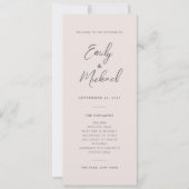 Einfaches Hochzeitsprogramm in Rosa Einladung (Vorderseite)