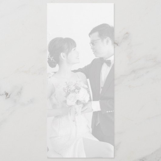 Einfaches Hochzeitsprogramm mit Foto Programm (Rückseite)