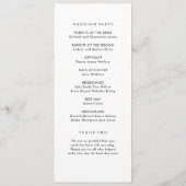 Einfaches Hochzeitsprogramm Programm (Rückseite)