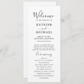 Einfaches Hochzeitsprogramm Programm (Vorne/Hinten)