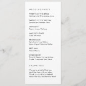 Einfaches Hochzeitsprogramm Programm (Rückseite)