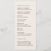 Einfaches Hochzeitsprogramm Programm (Rückseite)