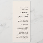 Einfaches Hochzeitsprogramm Programm (Vorderseite)