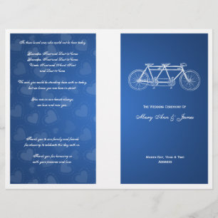 Einfaches Hochzeitsprogramm Tandem Bike Blue