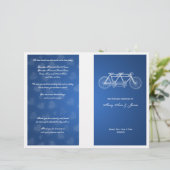Einfaches Hochzeitsprogramm Tandem Bike Blue (Stehend Vorderseite)