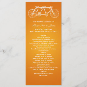 Einfaches Hochzeitsprogramm Tandem Bike Orange Programm