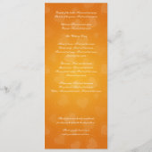 Einfaches Hochzeitsprogramm Tandem Bike Orange Programm (Rückseite)