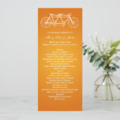 Einfaches Hochzeitsprogramm Tandem Bike Orange Programm (Stehend Vorderseite)