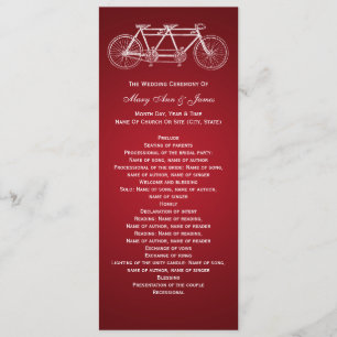 Einfaches Hochzeitsprogramm Tandem Bike Red Programm