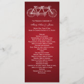 Einfaches Hochzeitsprogramm Tandem Bike Red Programm (Vorderseite)
