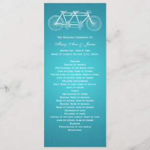 Einfaches Hochzeitsprogramm Tandem Bike Türkis Programm