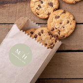 Einfaches Hochzeitssagrogramm Runder Aufkleber