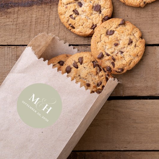 Einfaches Hochzeitssagrogramm Runder Aufkleber