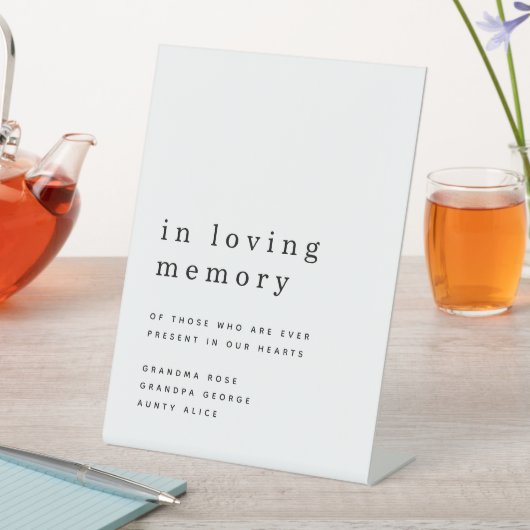 Einfaches Hochzeitsschreiben in liebender Erinneru Sockelschild (In Situ)