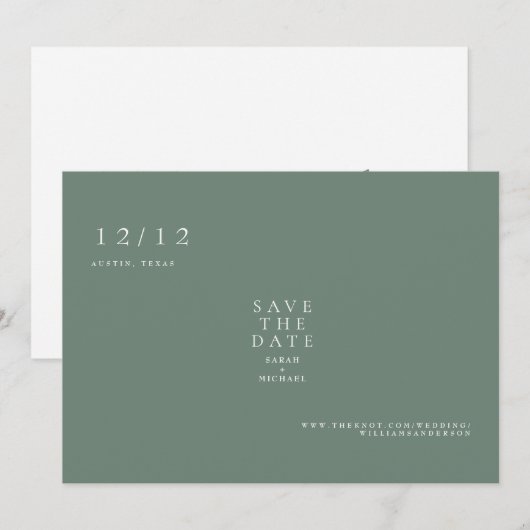 Einfaches Hochzeitsschreiben speichern des Datums Save The Date (Vorne/Hinten)