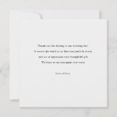 Einfaches Hochzeitsskript-Foto für moderne Handsch Dankeskarte (Rückseite)