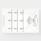 Einfaches Hochzeitsskript Schwarzes Menü Banner (Horizontal)