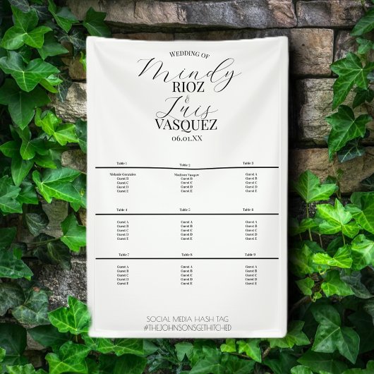 Einfaches Hochzeitsskript Schwarzes Menü Banner