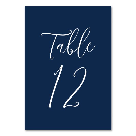 Einfaches Hochzeitsskript Tischnummer (Rückseite)