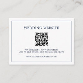 Einfaches Hochzeitsstichtag für Navy Blue Monogram Begleitkarte
