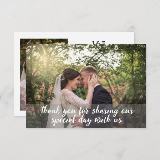 Einfaches Hochzeitsstift Dankeschön Foto Dankeskarte (Vorne/Hinten)