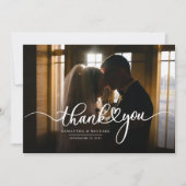 Einfaches Hochzeitsstift Foto Vielen Dank Karte (Vorderseite)