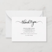 Einfaches Hochzeitsstift Foto Vielen Dank Mitteilungskarte (Rückseite)