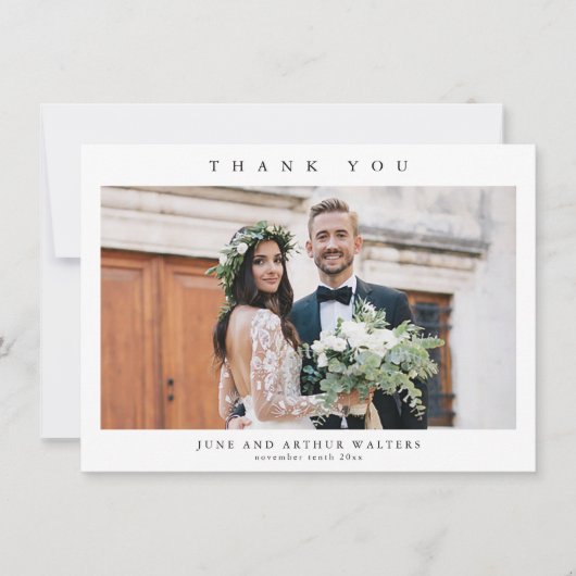 Einfaches Hochzeitsstil Dankeskarte (Vorderseite)
