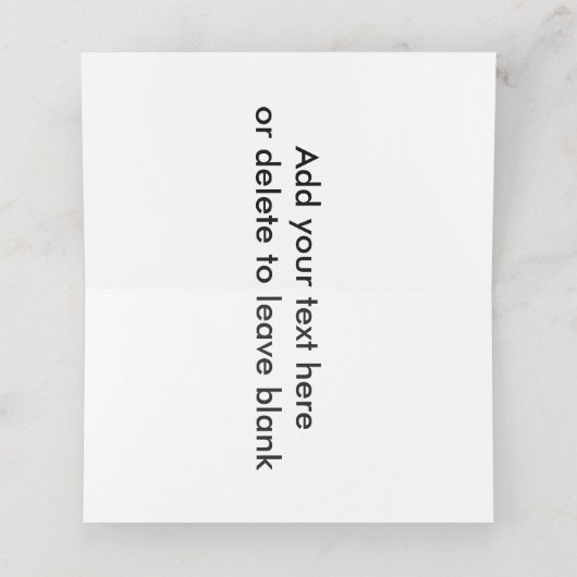 Einfaches Hochzeitsstil Platzkarte (Innenseite Aufgefaltet)