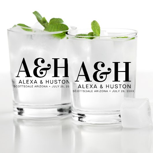 Einfaches Hochzeitssymbol Minimalistisch Whiskyglas