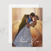 Einfaches Hochzeitsszenario-Foto Dankeskarte (Vorne/Hinten)