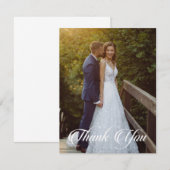 Einfaches Hochzeitsszenario-Foto Dankeskarte (Vorne/Hinten)