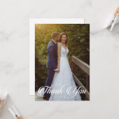 Einfaches Hochzeitsszenario-Foto Karte (Vorderseite/Rückseite Beispiel)